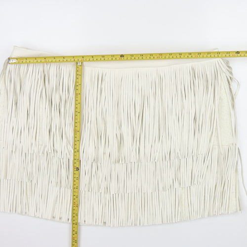 Marks and Spencer Womens Ivory Fringe Mini Skirt Size 24