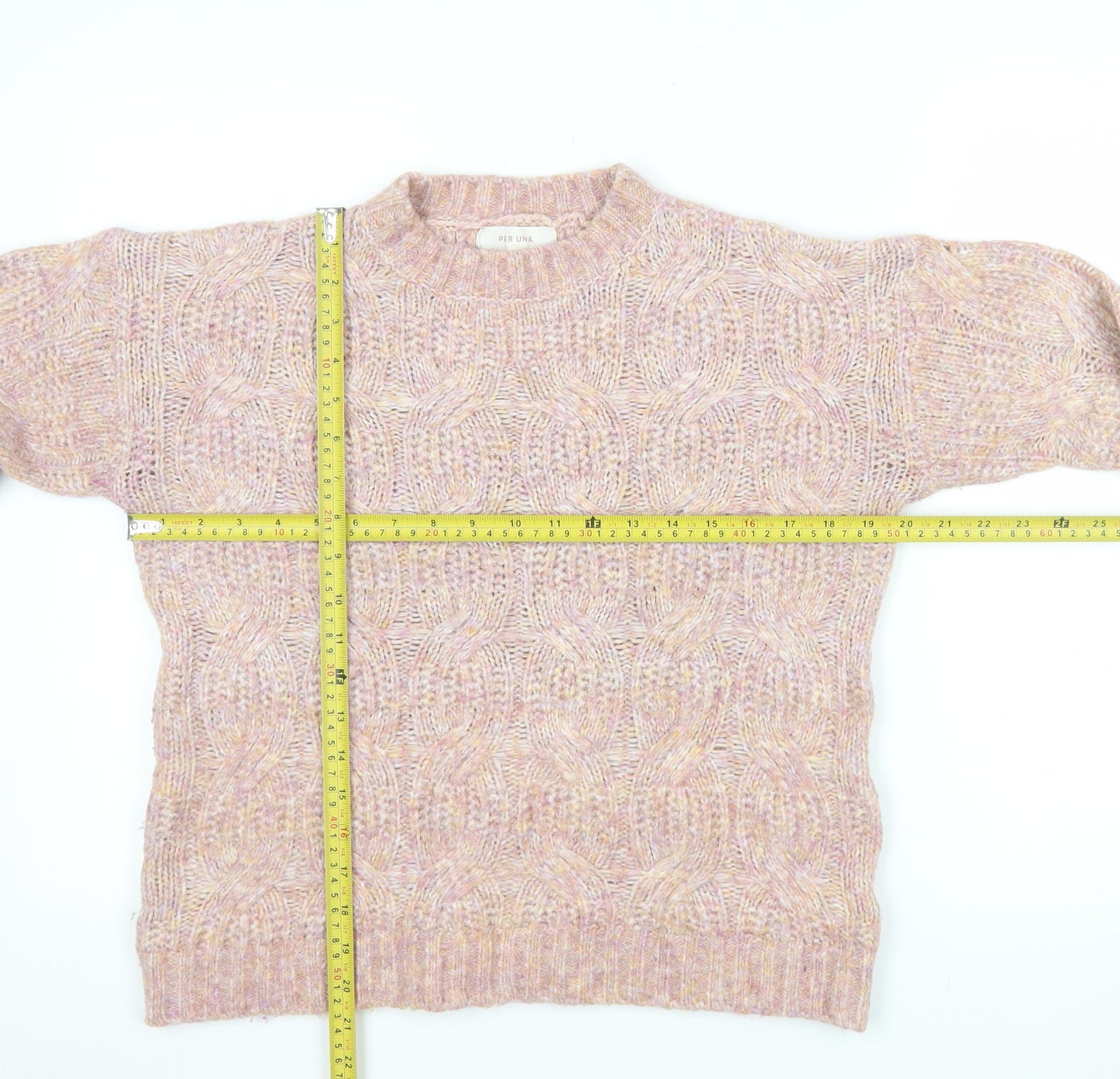 Marks and Spencer Per Una Women Pink Cable-Knit Jumper M