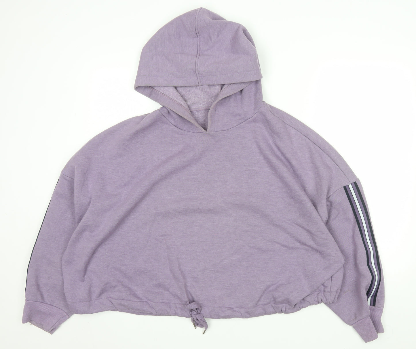 Marks and Spencer Women Purple XL Pullover Hoodie with Stripe Detail