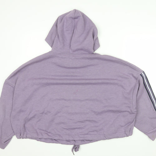 Marks and Spencer Women Purple XL Pullover Hoodie with Stripe Detail
