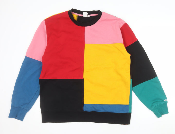 Vans Mens Multicoloured Crew Neck Pullover Sweatshirt Size L Retro Style