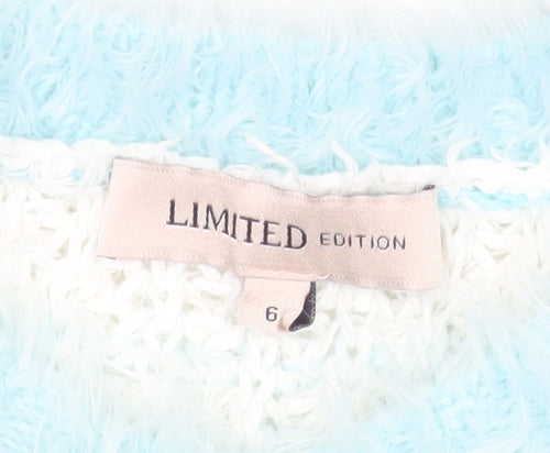 Marks and Spencer Women’s White Blue Chunky Knit Pullover Jumper Size 6