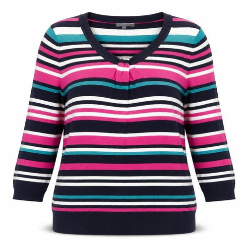 Marks and Spencer Women’s Multicoloured Striped V-Neck Jumper Size 12