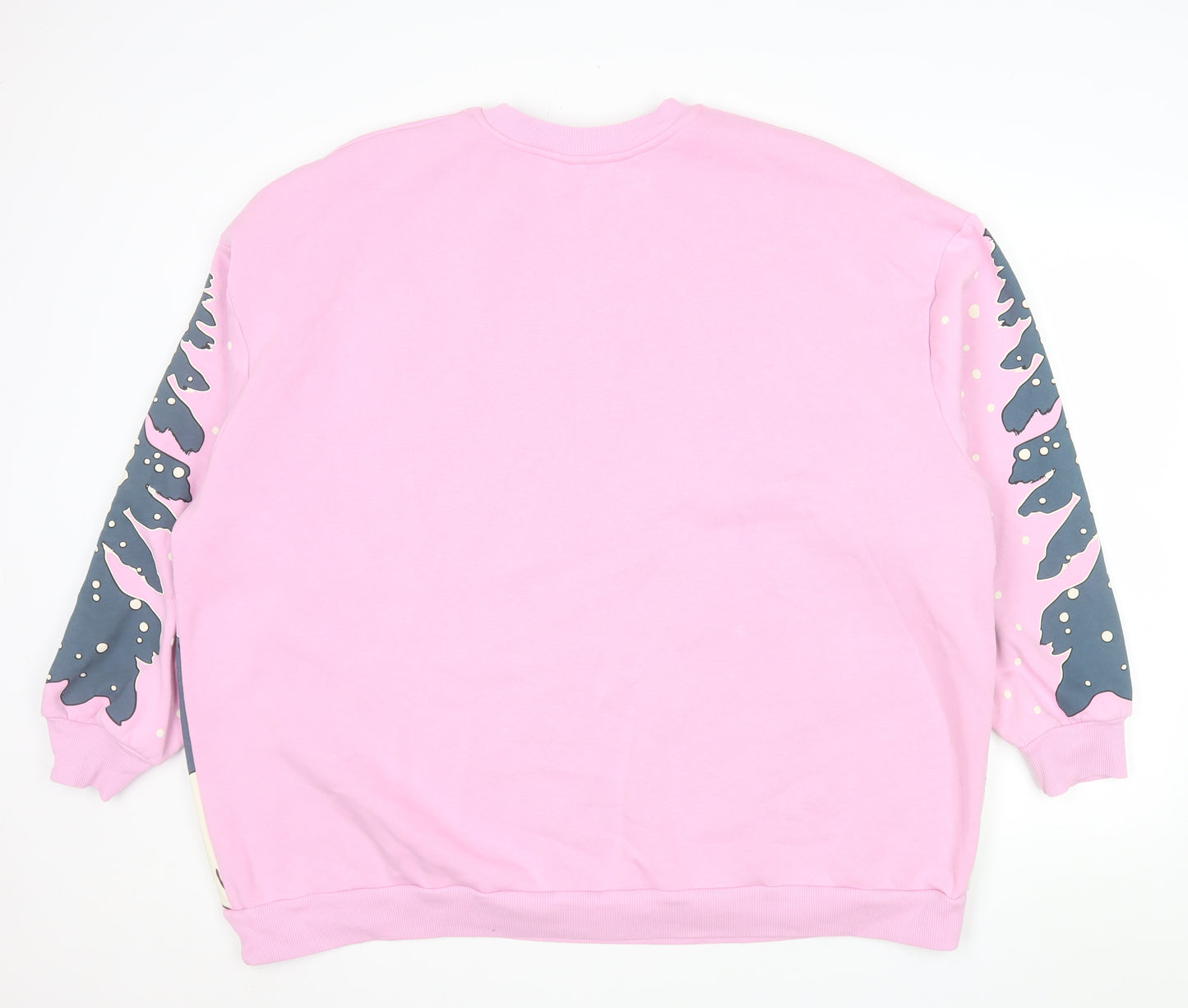 George Women Pink Christmas Cottage Print Pullover Sweatshirt XL 20-22