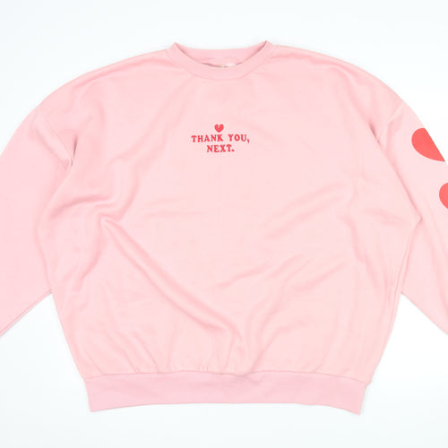 Skinnydip London Womens Pink XL Pullover Sweatshirt Thank You Next Print