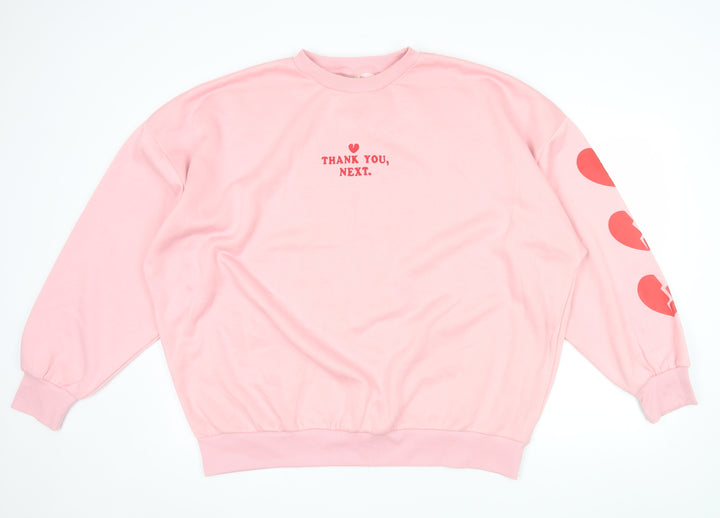 Skinnydip London Womens Pink XL Pullover Sweatshirt Thank You Next Print