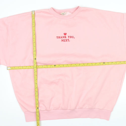 Skinnydip London Womens Pink XL Pullover Sweatshirt Thank You Next Print