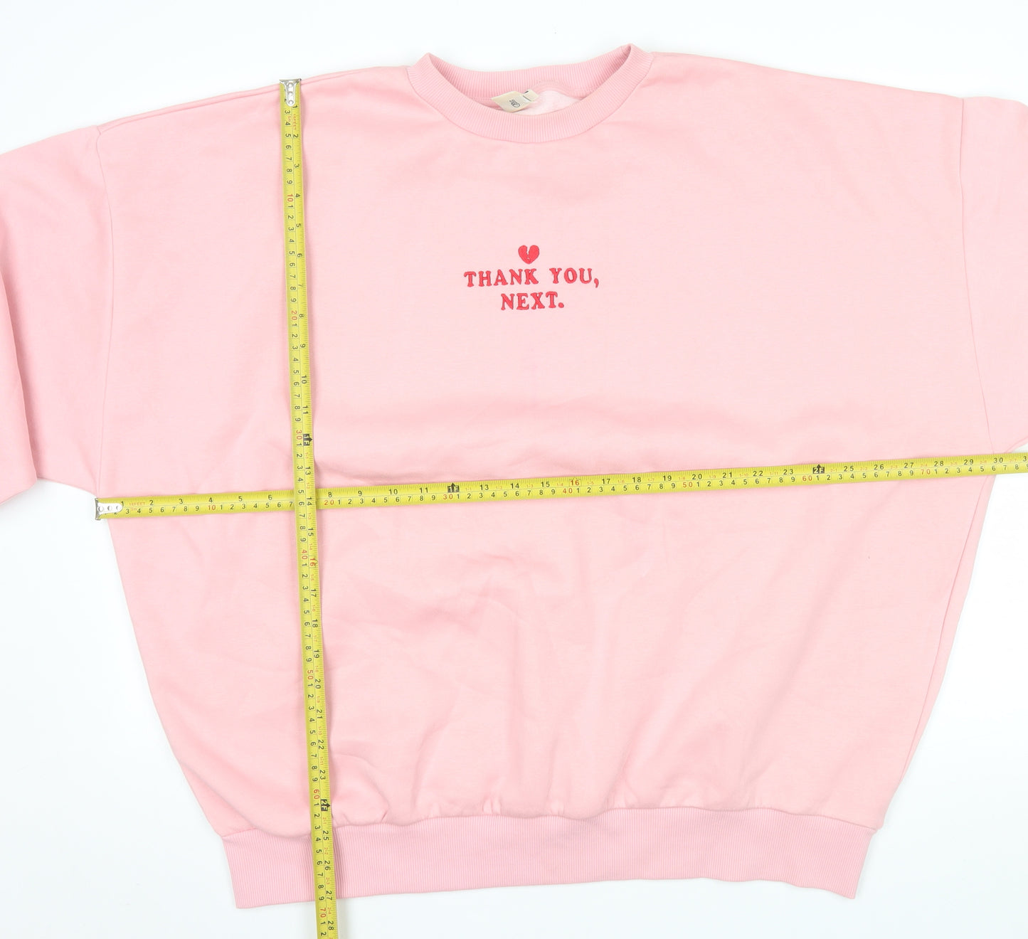 Skinnydip London Womens Pink XL Pullover Sweatshirt Thank You Next Print