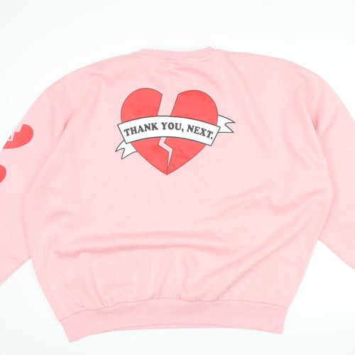 Skinnydip London Womens Pink XL Pullover Sweatshirt Thank You Next Print