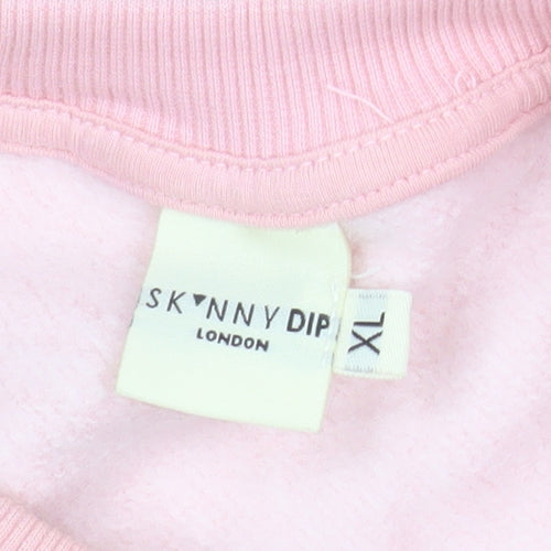 Skinnydip London Womens Pink XL Pullover Sweatshirt Thank You Next Print