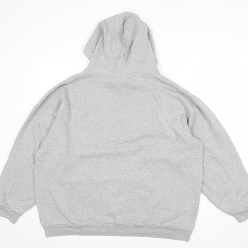 FDNY Men’s Grey Pullover Hoodie Size L Regular Fit Logo Sweatshirt