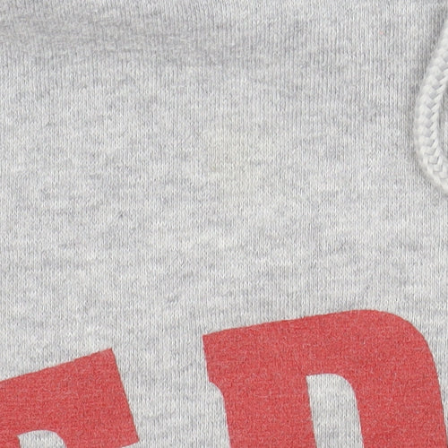 FDNY Men’s Grey Pullover Hoodie Size L Regular Fit Logo Sweatshirt