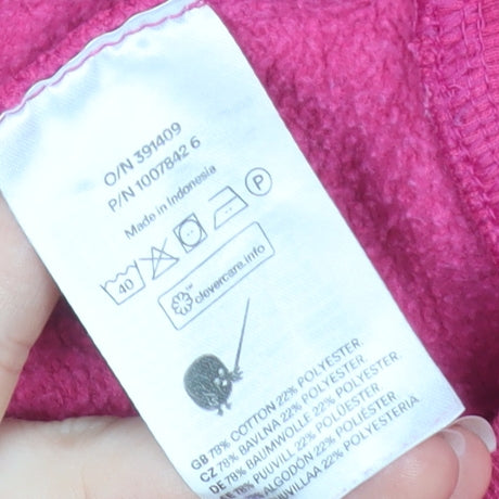 Monki Womens Pink Cotton Blend Crew Neck Pullover Sweatshirt XXS