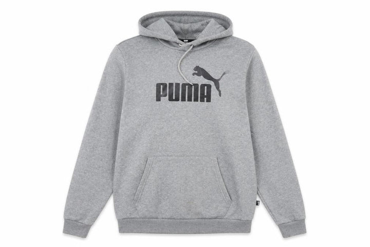 Puma Men's Grey Logo Pullover Hoodie Size M Regular Fit