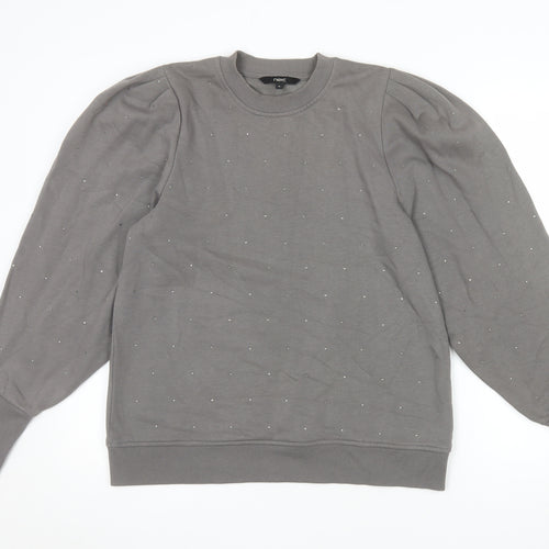 Next Women Grey Embellished Pullover Sweatshirt Size 14