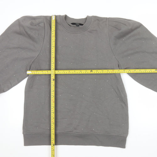 Next Women Grey Embellished Pullover Sweatshirt Size 14
