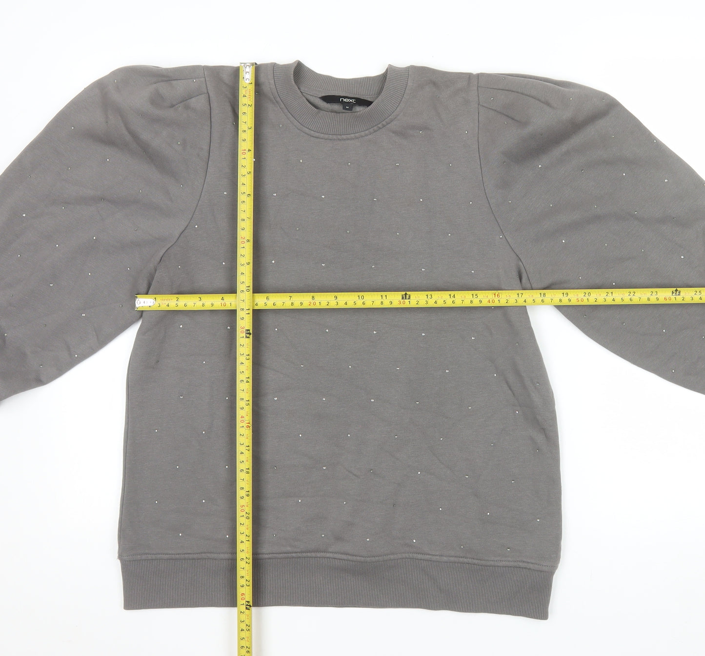 Next Women Grey Embellished Pullover Sweatshirt Size 14