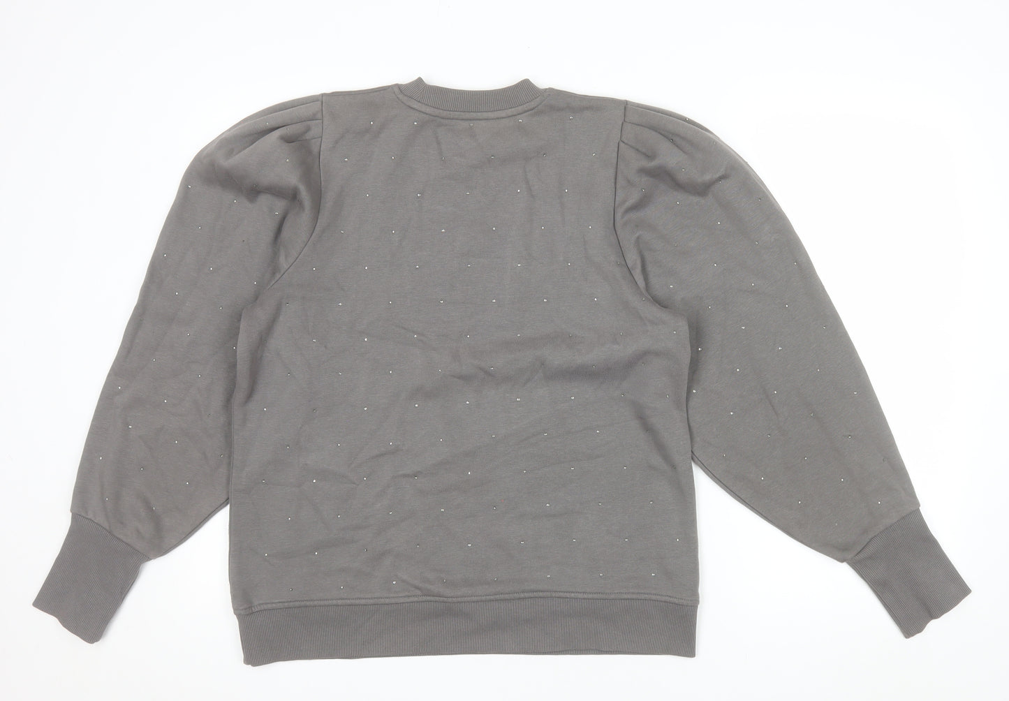 Next Women Grey Embellished Pullover Sweatshirt Size 14