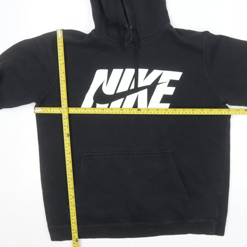 Nike Mens Black L Pullover Hoodie Fleece Sportswear Logo
