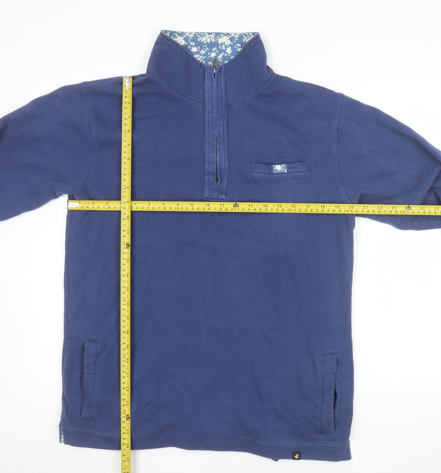 Joe Browns Women Blue 1/2 Zip Pullover Sweatshirt M 100% Cotton
