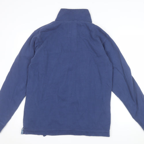 Joe Browns Women Blue 1/2 Zip Pullover Sweatshirt M 100% Cotton
