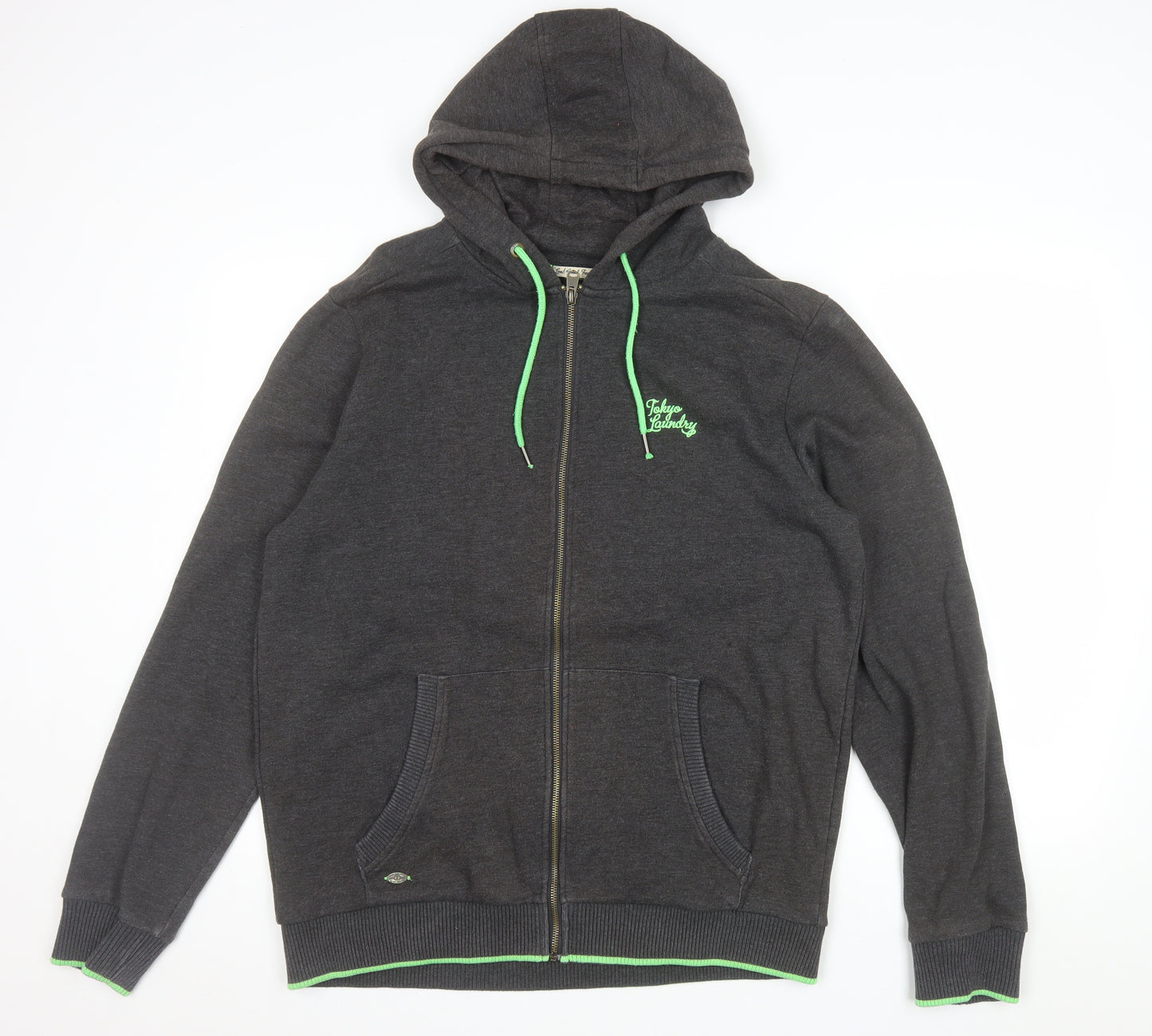 Tokyo Laundry Men's Grey Full Zip Hoodie Size M