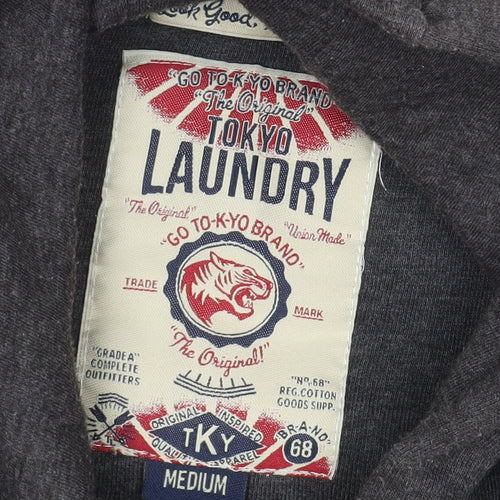 Tokyo Laundry Men's Grey Full Zip Hoodie Size M