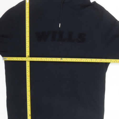 Jack Wills Men's Blue Pullover Hoodie M Logo Fleece Sweatshirt