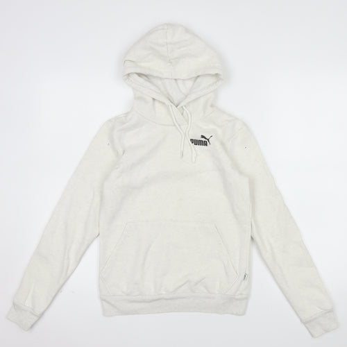 Puma Womens Beige Pullover Hoodie XXS Cotton Blend