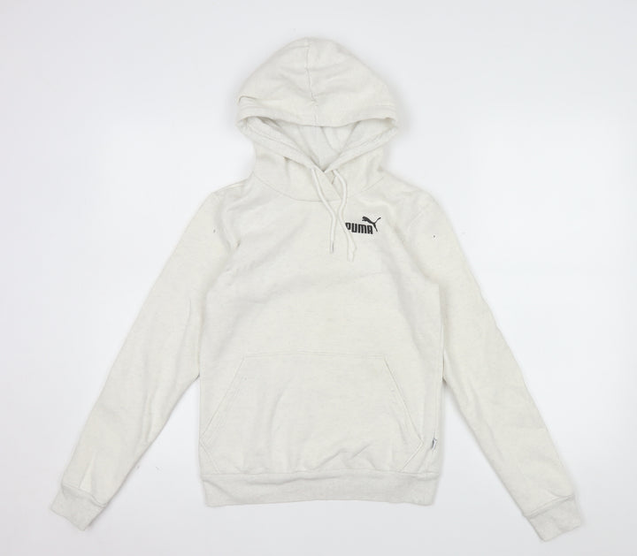 Puma Womens Beige Pullover Hoodie XXS Cotton Blend