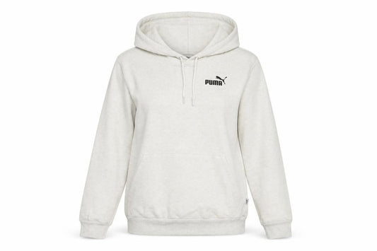 Front view of Puma women’s beige pullover hoodie xxs cotton blend