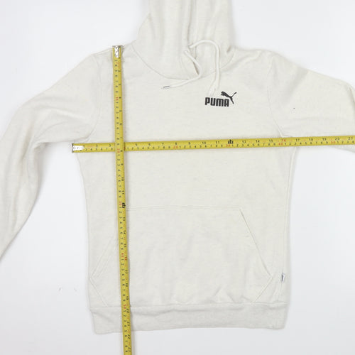 Puma Womens Beige Pullover Hoodie XXS Cotton Blend