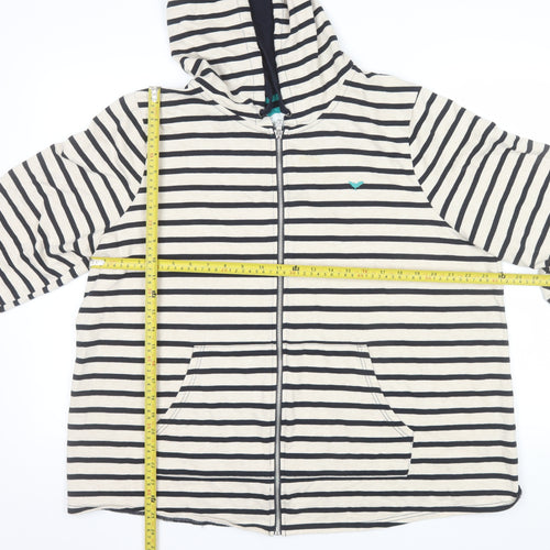 Silver Lake Collection Women's Beige & Black Striped Full Zip Hoodie Size 22/24