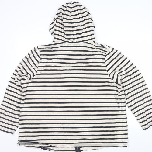 Silver Lake Collection Women's Beige & Black Striped Full Zip Hoodie Size 22/24