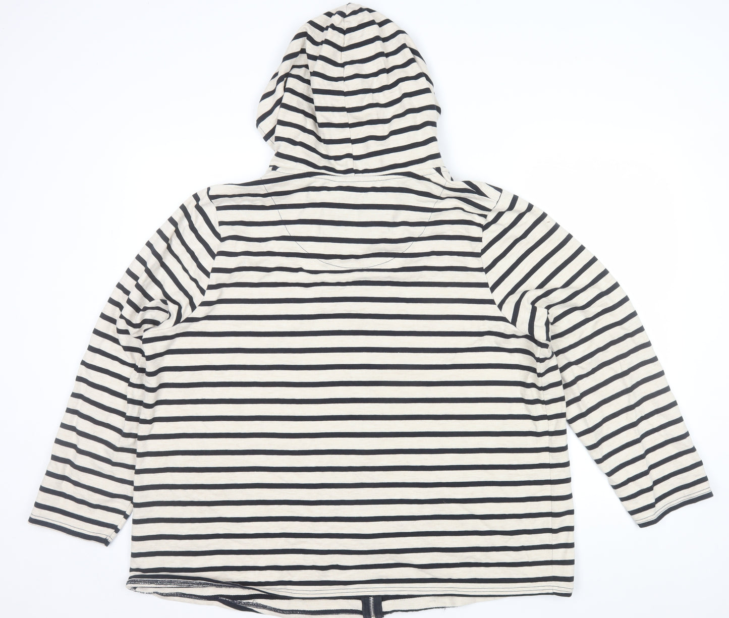 Silver Lake Collection Women's Beige & Black Striped Full Zip Hoodie Size 22/24