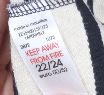 Silver Lake Collection Women's Beige & Black Striped Full Zip Hoodie Size 22/24