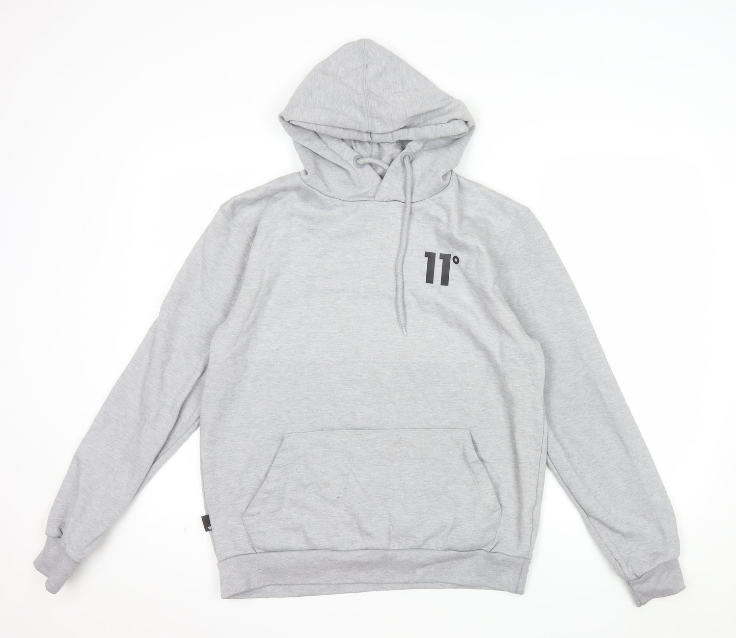 11 Degrees Mens Grey Pullover Hoodie Small Regular Fit