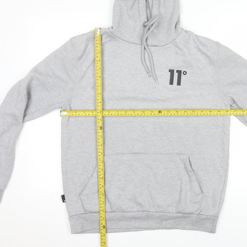 11 Degrees Mens Grey Pullover Hoodie Small Regular Fit