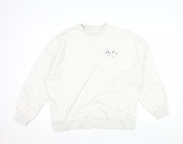Marks and Spencer Women Grey Run Club Crew Neck Sweatshirt Size 14