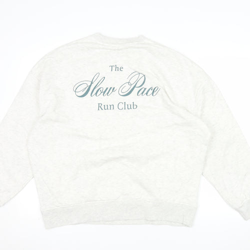 Marks and Spencer Women Grey Run Club Crew Neck Sweatshirt Size 14