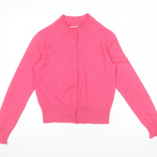 Denner Cashmere Women’s Pink Crew Neck Button Cardigan Size S