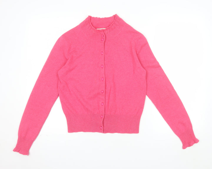 Denner Cashmere Women’s Pink Crew Neck Button Cardigan Size S