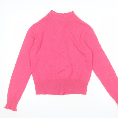 Denner Cashmere Women’s Pink Crew Neck Button Cardigan Size S