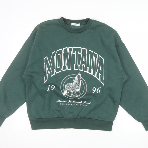 Stradivarius Womens Green Montana Pullover Sweatshirt XS