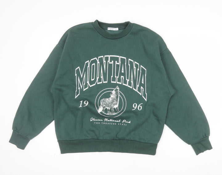 Stradivarius Womens Green Montana Pullover Sweatshirt XS