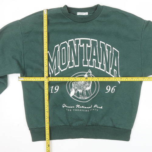 Stradivarius Womens Green Montana Pullover Sweatshirt XS