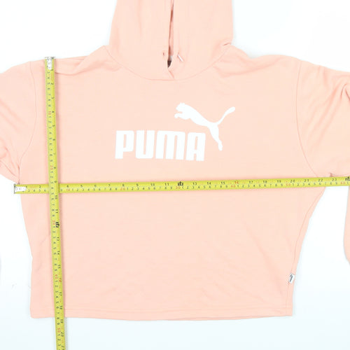 Puma Womens Peach Pink Pullover Hoodie Small Cotton Blend