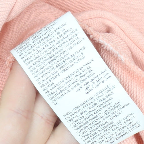 Puma Womens Peach Pink Pullover Hoodie Small Cotton Blend