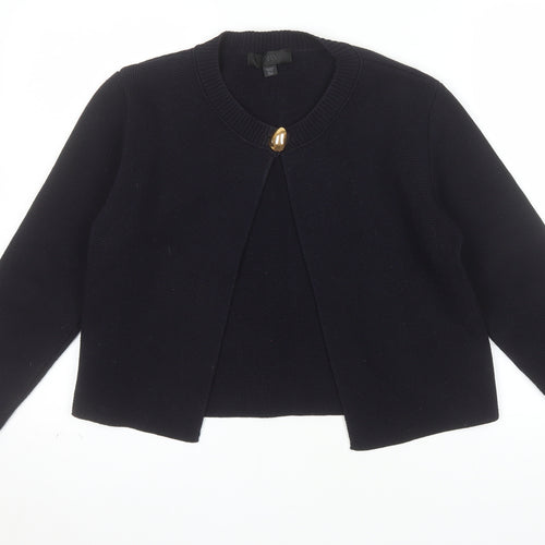 Zara Women’s Black Knit Cardigan M Crew Neck Long Sleeve Classic