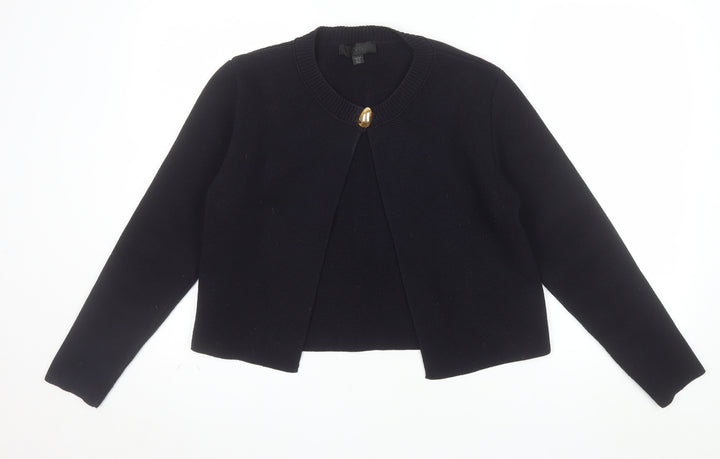 Zara Women’s Black Knit Cardigan M Crew Neck Long Sleeve Classic